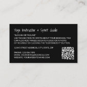 Beach Yoga Portrait, Yoga Instructeur Carte de vis (Dos)