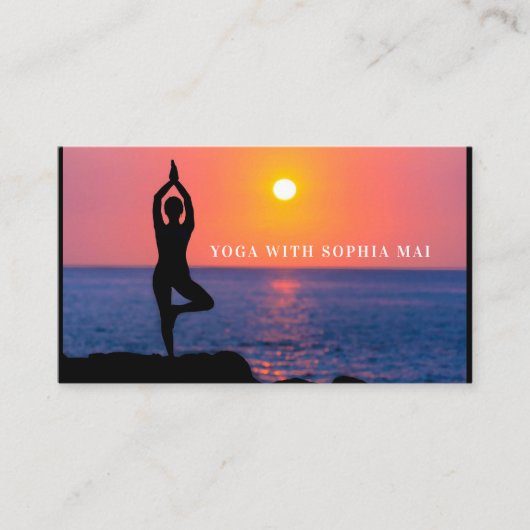 Beach Yoga Portrait, Yoga Instructeur Carte de vis (Devant)