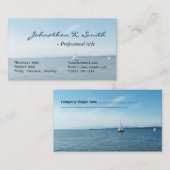Beach zee and boot profile card. visitekaartje (Voorkant / Achterkant)