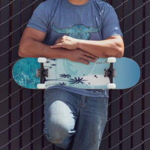 Beach+zee++blue+big+wave+katsushika+hokus Skateboard