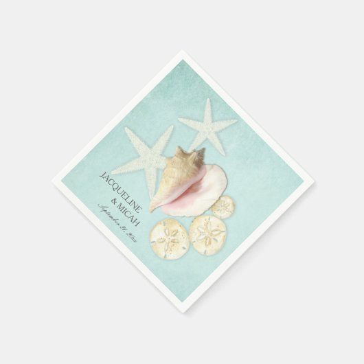 Beach Zee Ocean Shore Kustschelpen Trouwfeest Servetten (Hoek)