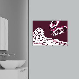 Beach Zee Roze Paarse platter Teenslippers Poster