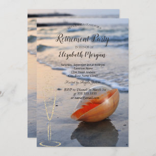 Beach Zee Seashell Wijnglas Pensioen Kaart
