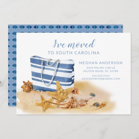 Beach Zee Shell Moving Notice Kaart (Voorkant / Achterkant)