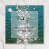 Beach Zee Water Sparkles Weddenschap Gift Bedankjes Labels (Voorkant)