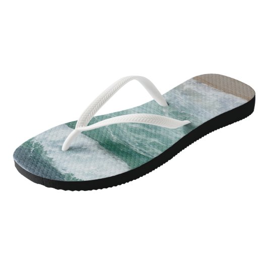 Beach Zee Waves Aan Zee Custom Sjabloon Adult Teenslippers (Schuin)