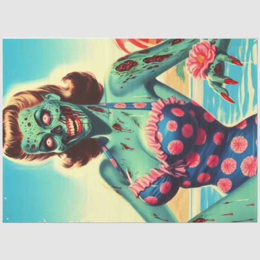 Beach Zombie Pin-up Tissuepapier (Voorkant)