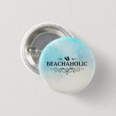 Beachaholic Waterverf Strand Ronde Button 3,2 Cm (Voorkant /achterkant)