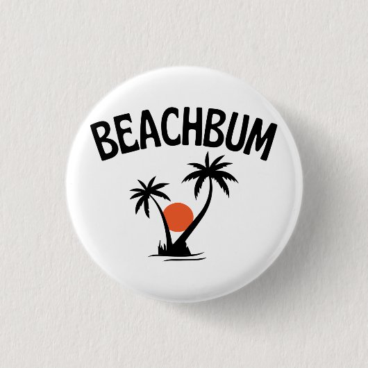 Beachbum Beach Summer Ronde Button 3,2 Cm (Voorkant)
