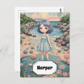 Beachcomber's Bliss gepersonaliseerd Briefkaart (Voorkant / Achterkant)
