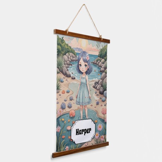 Beachcomber's Bliss gepersonaliseerd Hangend Wandkleed (Gebogen)