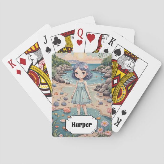 Beachcomber's Bliss gepersonaliseerd Pokerkaarten (Achterkant)