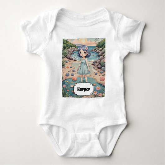Beachcomber's Bliss gepersonaliseerd Romper (Voorkant)