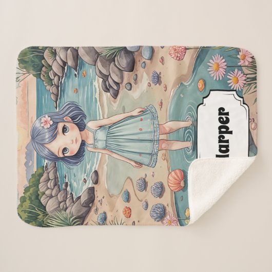 Beachcomber's Bliss gepersonaliseerd Sherpa Deken (Voorkant (horizontaal))