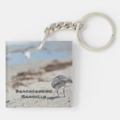 Beachcombing Seagulls Beach aanpasbaar Sleutelhanger (Achterkant)