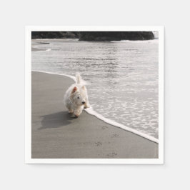 Beachcombing Westie Dog Foto Napkins Servet