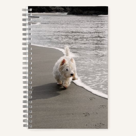 Beachcombing Westie Photo 6x8 Carnet (Recto)