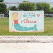 Beachday Mermaid Peach Turquoise Bannière (En situation)