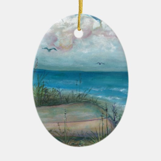 Beache Scene Indian Rocks Beach, FL Art Keramisch Ornament (Voorkant)