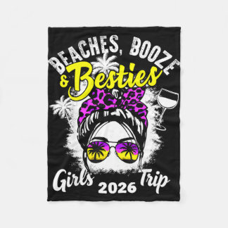 Beaches booze besties girls trip 2026 florida fleece deken