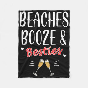 Beaches Booze en Besties Bachelorette Vacat Fleece Deken