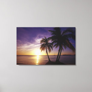 Beaches in Negril, Jamaica Canvas Afdruk