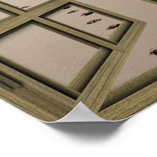 Beachfront 6 Ruit Open Poster Franse deur (Hoek)