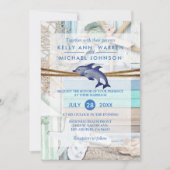 Beachfront Dolphin Wedding Kaart (Voorkant)