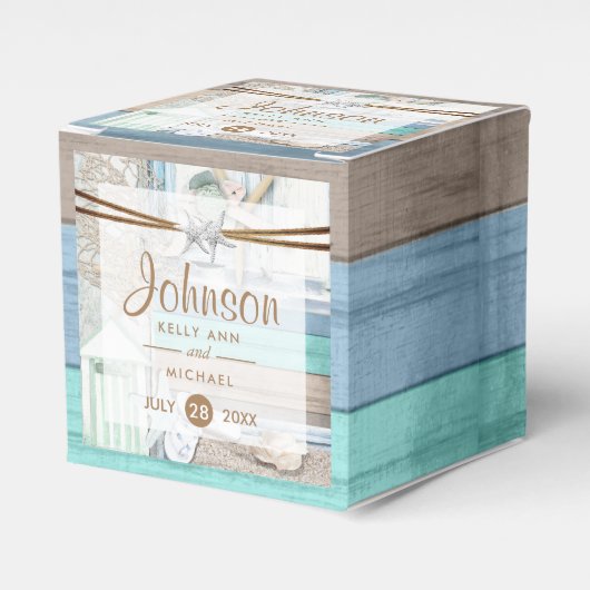 Beachfront Wedding Bedankdoosjes (Voorkant Zijde)