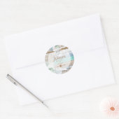 Beachfront Wedding Ronde Sticker (Envelop)