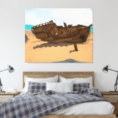 Beaching Shipwreck Canvas Afdruk (Insitu (Slaapkamer))