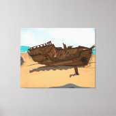 Beaching Shipwreck Canvas Afdruk (Voorkant)