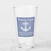 Beachologie op de glazen beker van het Cadeau (Voorkant)