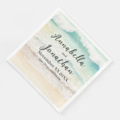 Beachscape Waves op een zandstrand bruiloft Servet (Hoek)