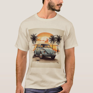 "Beachside Beetle Tee - Coastal Vintage Car Lover' T-shirt