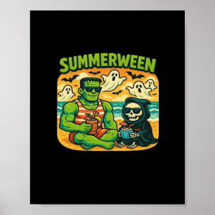 Beachside Boogeymen - Retro Summerween Vibes Class Poster