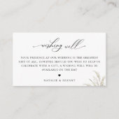 Beachside Pampas Grass Bruiloft Wishing Well Informatiekaartje (Voorkant)