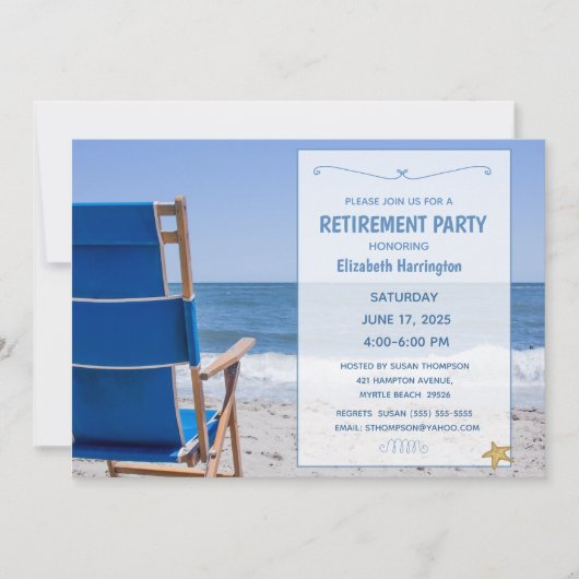 Beachstoel Pensioen Uitnodiging (Voorkant)