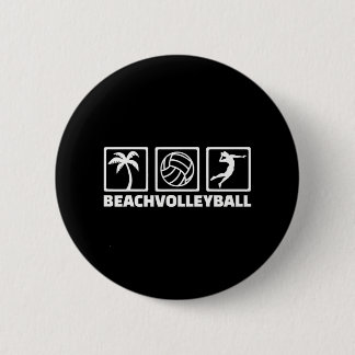 Beachvolleybal iconen ronde button 5,7 cm