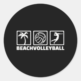 Beachvolleybal iconen ronde sticker