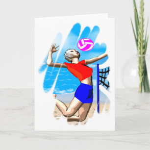 Beachvolleybal Meisje Wenskaart Kaart
