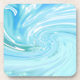 Beachy Blue Ocean Abstract acryl gieten Bier Onderzetter