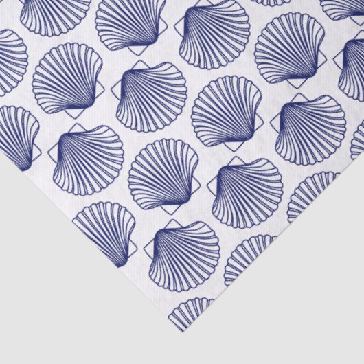 Beachy Blue Scallop Shells Seashells Tissuepapier (Detail)