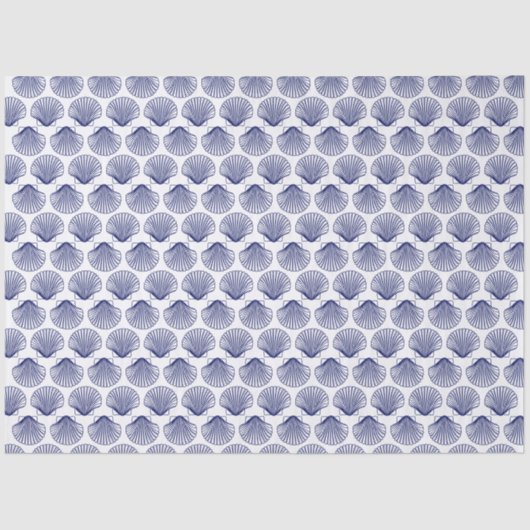 Beachy Blue Scallop Shells Seashells Tissuepapier (Voorkant)