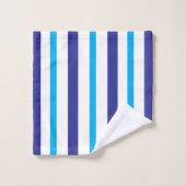 Beachy Blue White Stripes (Gant de toilette)