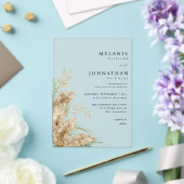 Beachy Boho Pampas Grass Wedding 2 Acryl Uitnodigingen (Insitu (Huwelijk))