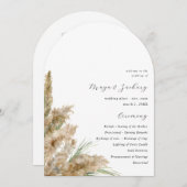 Beachy Boho Pampas Programme de mariage en herbe A (Devant / Derrière)