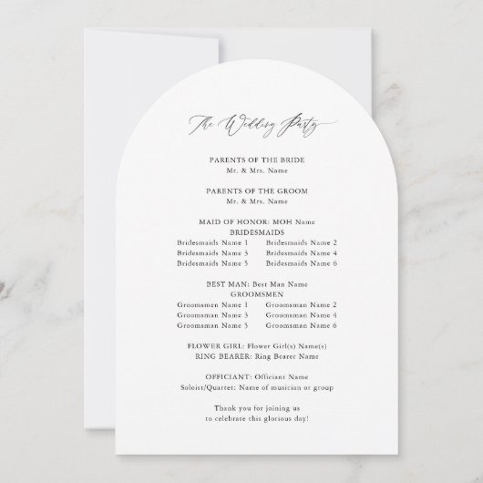 Beachy Boho Pampas Programme de mariage en herbe A (Dos)