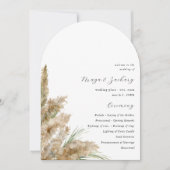 Beachy Boho Pampas Programme de mariage en herbe A (Devant)
