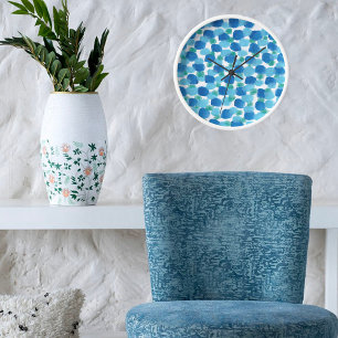 Beachy Coastal Blue Waterverf Design White Lijst